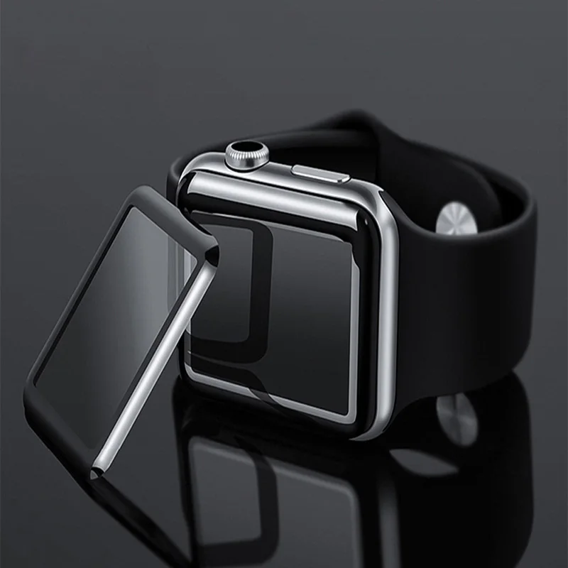 4D Curved Edge Tempered Glass Protective Film 9H Protection For i watch Apple Watch Series 1 2 3 38mm 42mm Screen Protector Film (6)