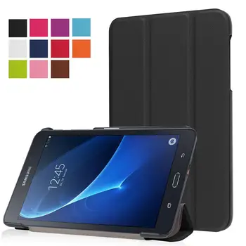 

Leather Stand Cover Case For Samsung GALAXY Tab A 7.0 T280 T285 Tablet PC Solid Color Back Cover Protective Shell+Glass+Pen