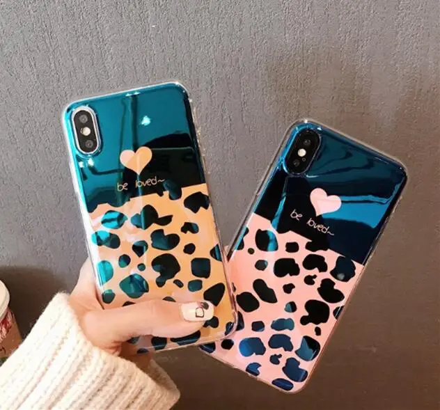 Wixcen Pink Blu Ray Leopard Phone Case For Iphone Xs Max Xr Love