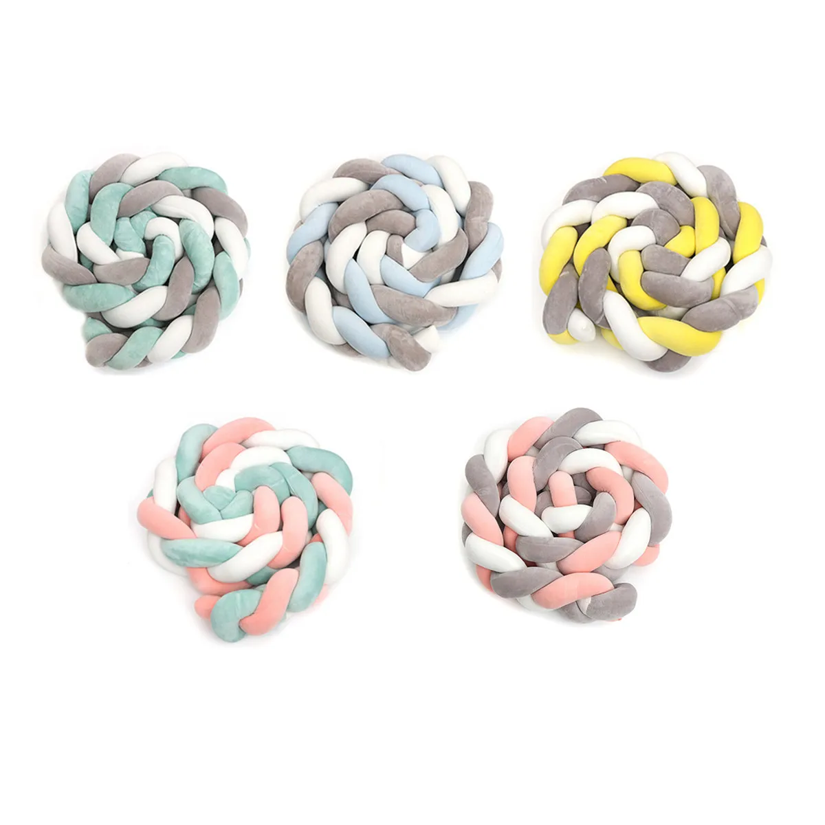 300CM soft Knit Knot Ball Long Strip Baby Bedding Stuffs Kids Room Decoration Baby Bed Bumper