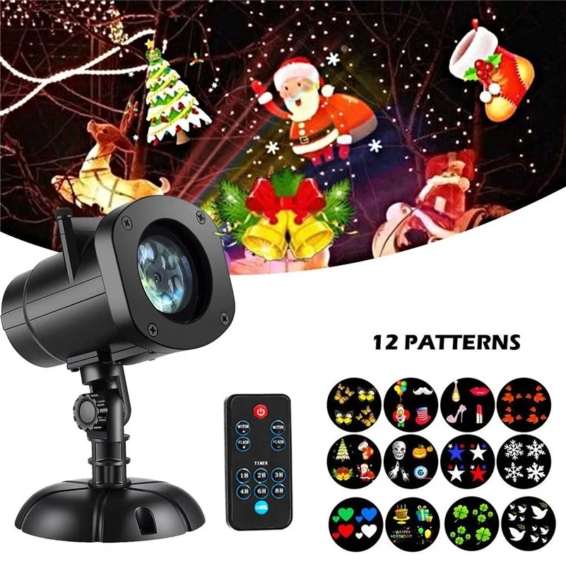

12pcs Slide Show Projection Light with Remote Home Decor Lamp for Christmas Halloween Party Birthday Holiday Celebration
