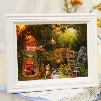 

New arrival Creative DIY Assembling wooden house frame decoration.Nut's Station ,funny christmas gift birthday gift