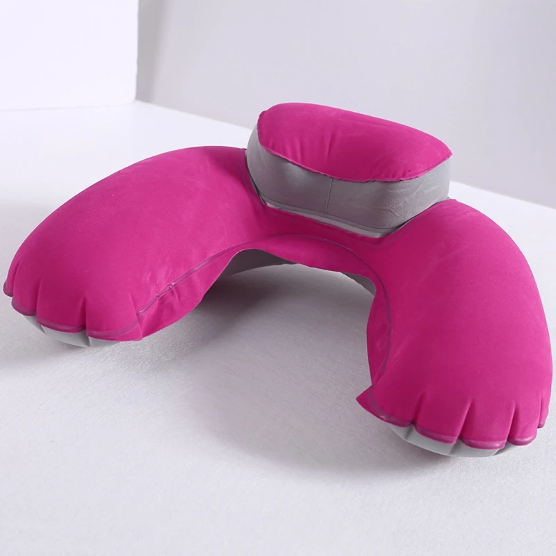 

U Shaped Travel Inflatable Neck Pillow Car Head Rest Soft Air Blow Up Cushion