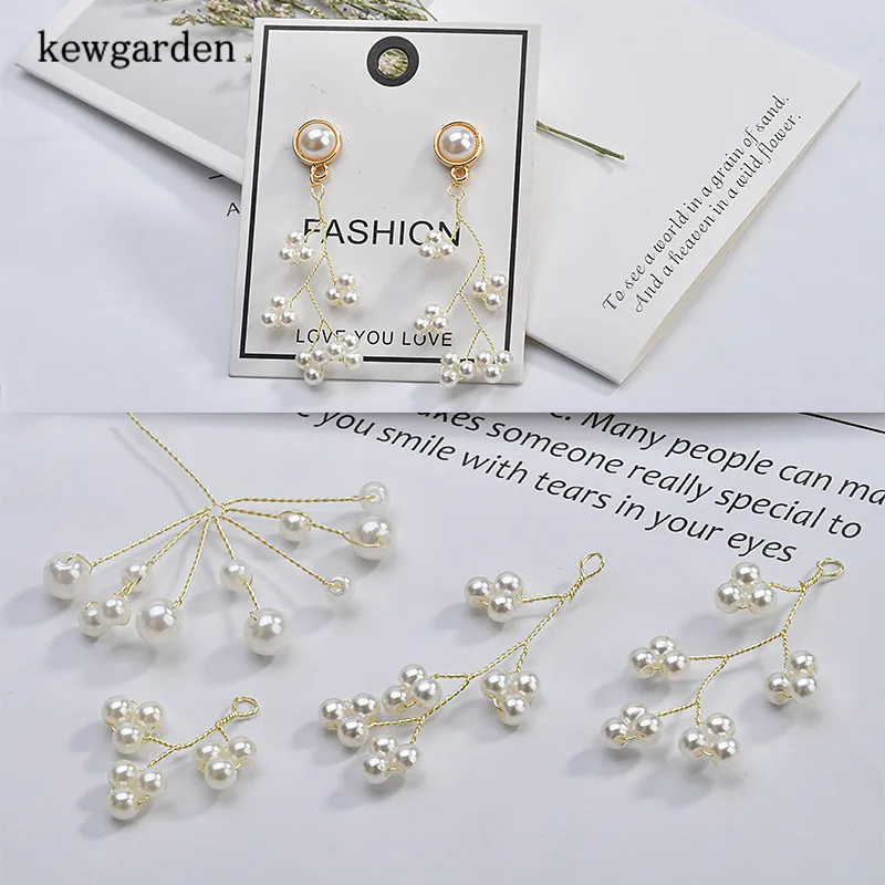 

Kewgarden Handmade Pearl Earrings Pendant DIY Hair Accessories Copper Wire Branch Modeling 6pcs/Lots