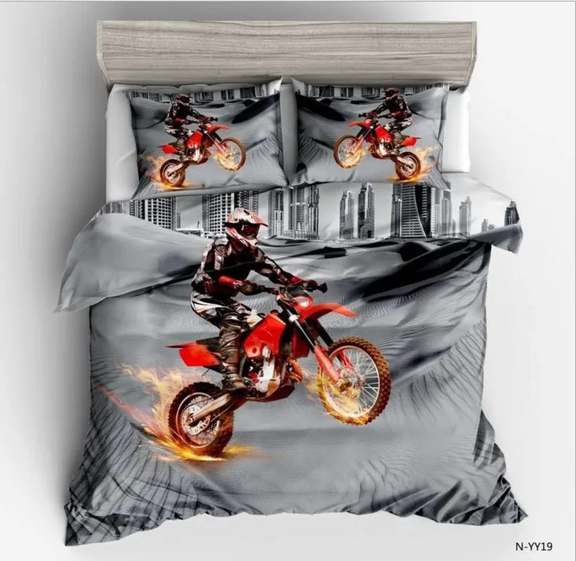Fanaijia мотоциклетные комплекты постельного белья king size с 3D принтом детский пододеяльник с наволочкой постельное белье AU us размер кровати