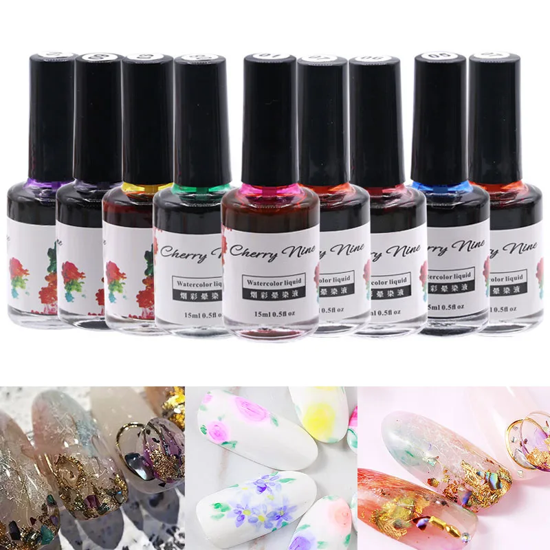 

Ink Nails 12 Colors Liquid Gel Inks Polish Marble Fancy Nails Salon Design QRD88