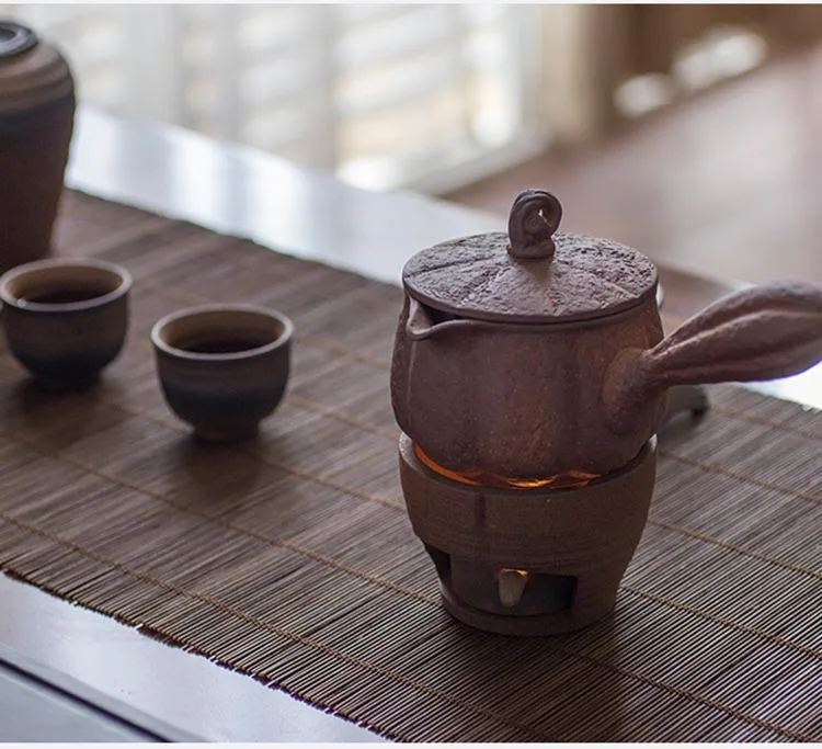 Винтаж в японском стиле грубая Керамическая пиала плита керамический чайный набор кунг-фу грелка база подсвечник Кофе Молоко теплый чайник