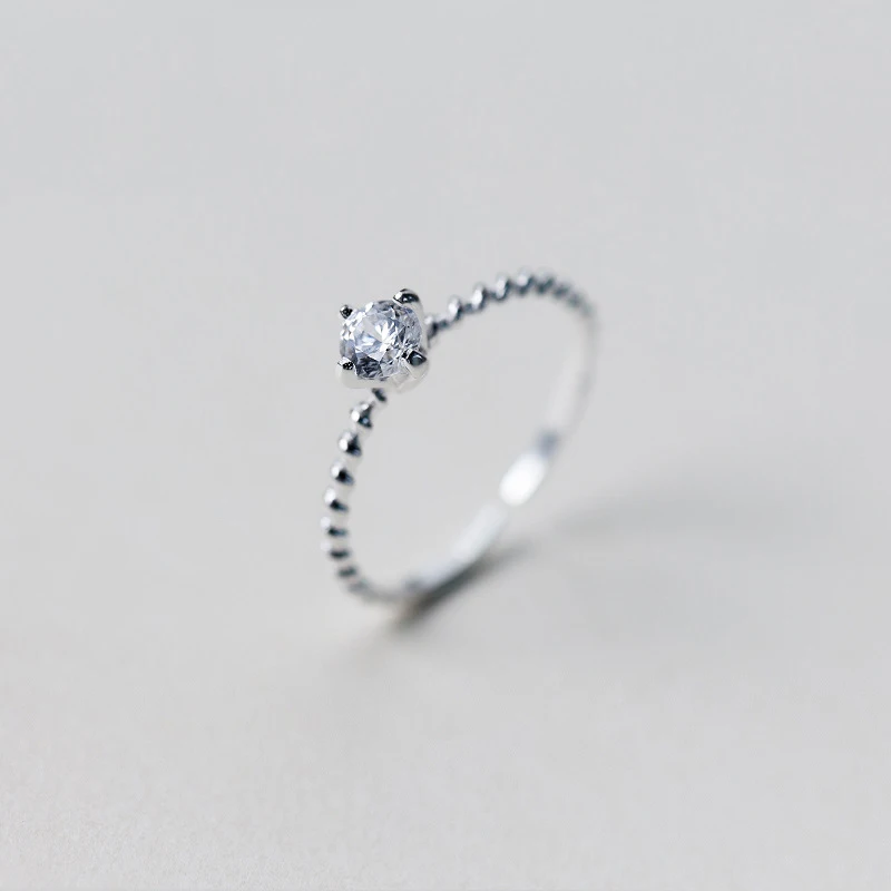 

MloveAcc 100% 925 Solid Real Sterling Silver Cute Twist Cocktail Ring with CZ for Women Girls Kids Xmas Gift