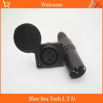 

Sample,2 pairs 3 Pin XLR Female Panel Socket with Cover+XLR 3 Pin Male J3P copper plated gold Audio MIC/power Connector
