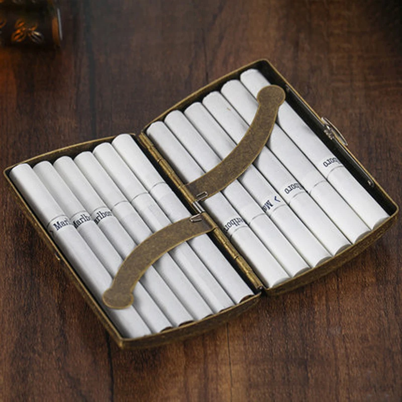 1PC-High-Quality-Horse-Pattern-Bronze-Color-Copper-Cigarette-Case-Box-Holds-12-Cigarettes