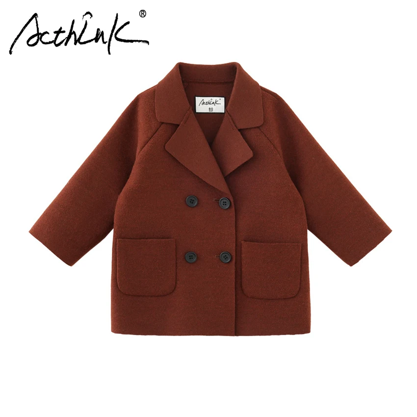 ActhInK New Baby Girls Winter Woolen Blazer Jacket Baby Boys Reversible Winter Coat Double Breasted Kids Formal Outerwear Jacket ActhInK New Baby Girls Winter Woolen Blazer Jacket Baby Boys Reversible Winter Coat Double Breasted Kids Formal Outerwear Jacket