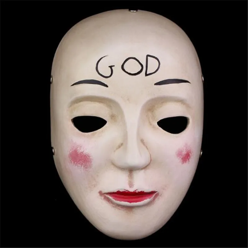 

A-908 The Purge Mask God Cross Cosplay Home Decor Collection Horror Movie Masks Full Face Resin Creepy New Scary Halloween Mask