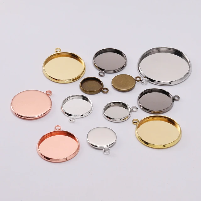 20pcs/Lot 10-25mm Round Cabochon Base Tray Bezels Blank Setting Supplies  For DIY Jewelry Making Findings Bracelet Pendant - AliExpress