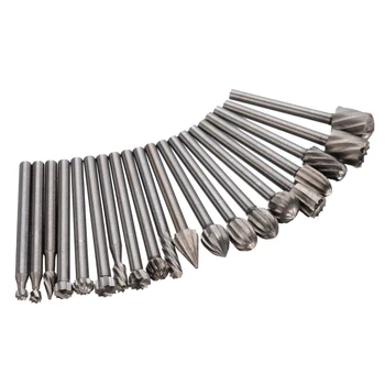 

20pcs 3mm Shank Router Bit HSS Rotary Router Bits Burr Milling Cutter Engraving Machine Tools