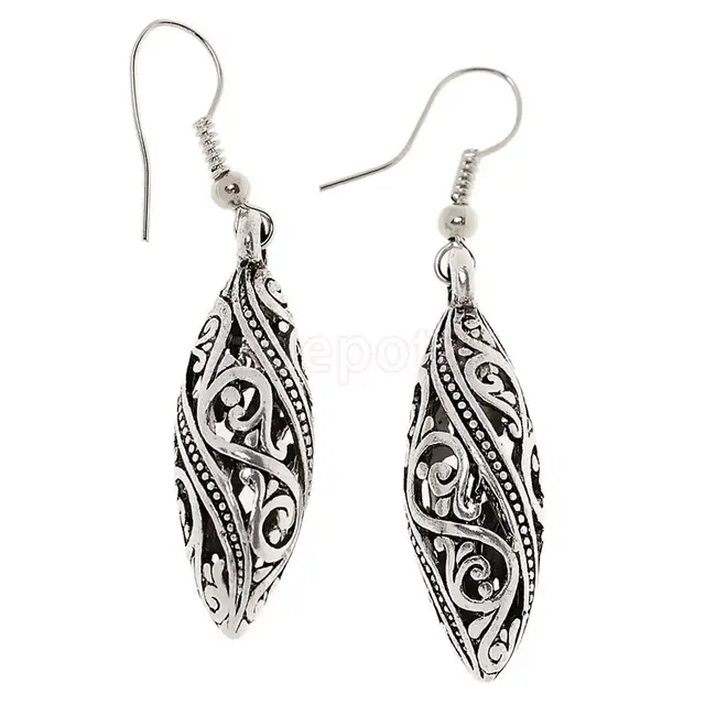 Vintage Tibetan Silver Filigree Teardrop Dangle Drop Earrings Ear Vintage Tibetan Silver Filigree Teardrop Dangle Drop Earrings Ear Jewelry