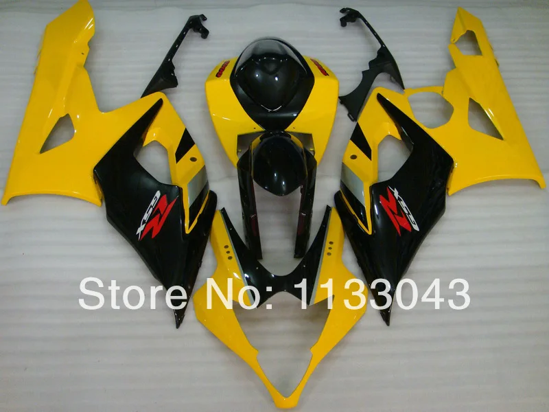 Литья под давлением черного, желтого цвета полный комплект обтекателя Для SUZUKI GSX-R1000 K5 05-06 GSXR1000 GSX R1000 GSXR 1000 K5 05 06 2005 2006 Fairi