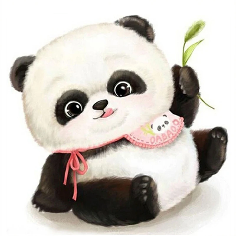 

5D DIY Diamond Painting Needlework Cartoon Panda Pattern Round Diamond Embroidery Full Drill Mosaic Stickers Cross Stitch