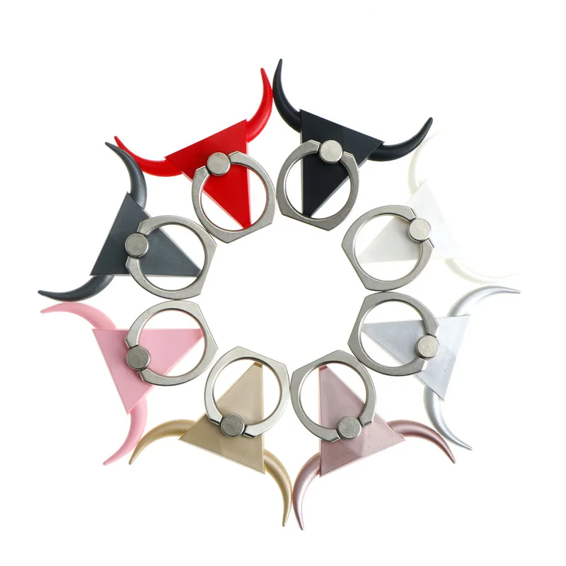 

1pc Bull Zinc Alloy Universal Mobile Phone 360 Degree Finger Ring Metallic Stand Holder for iPhone/Samsung/Huawei/Xiaomi