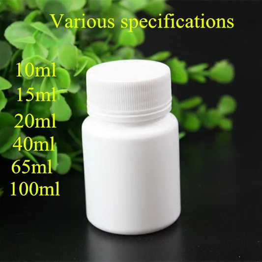 

PE Plastic Capsule Bottle, Empty Medicine Pill White Bottle Repeated use, Powder Solid Container free shipping