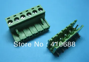

80 Pcs Angle 6 way/pin Pitch 5.08mm Screw Terminal Block Connector Pluggable Type Green 2EDCK-2EDCR-5.08