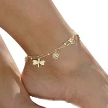 LNRRABC ювелирные изделия для ног цепочка из бисера браслеты Стрекоза Aolly кристалл золотой цвет босиком сандалии пляжные украшения для женщин