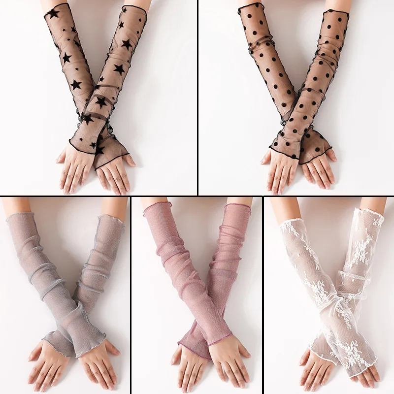 

Summer sunscreen sleeve lace sleeve men's and women's bicycle arm sleeve outdoor gloves driving sunscreen gloves