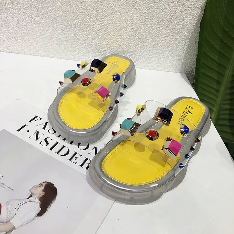 

slippers women shoes beach cold slippers summer 2019 new fashion students flat flip flops women Outside slides unicorn slippers