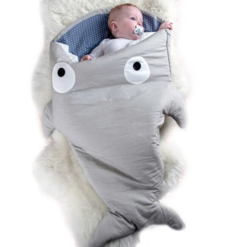 

Baby Sleeping Bag Infant Bedding Winter Warm Sleeping Sack Cartoon Shark Toddler Kids Soft Thick Blanket Newborn Cute Sleep Bags