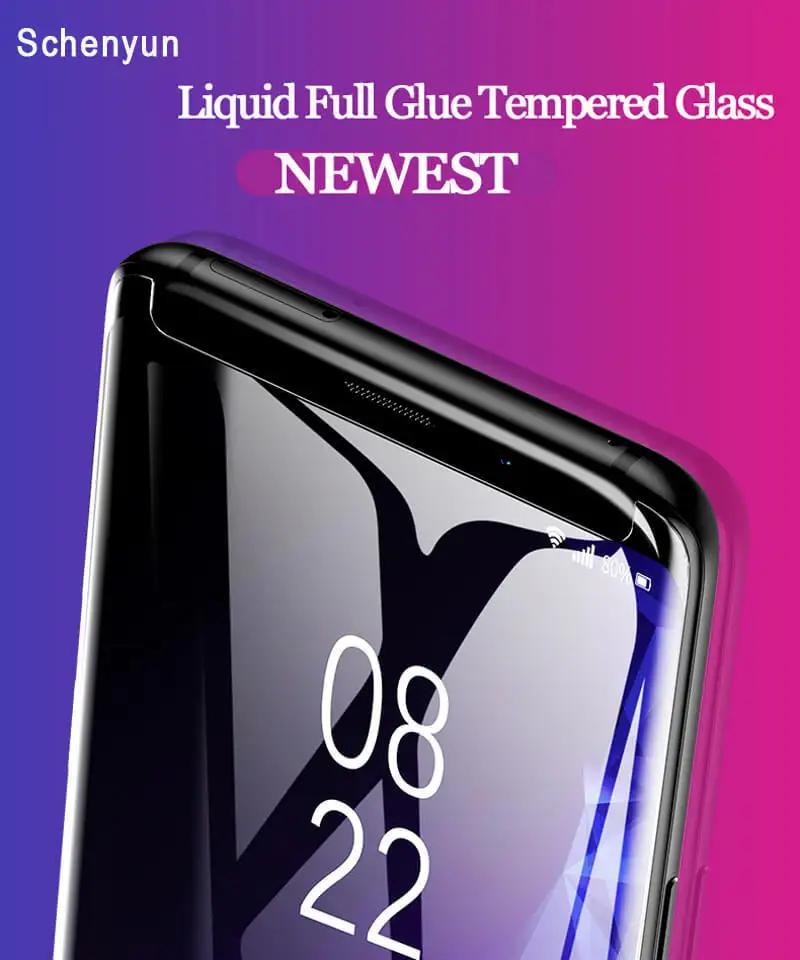 2pcs Screen Protector For Samsung S7 edge S8 Plus Note8 9 Curved Tempered Glass Liquid Full Glue UV Glass Light for Galaxy S9Plus (1)