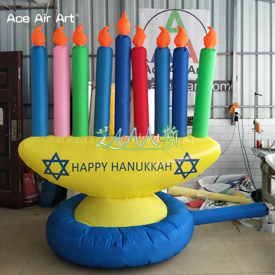 Подгонянные chanukah надувные девять свечей, копия свечи для hanukah праздничное украшение