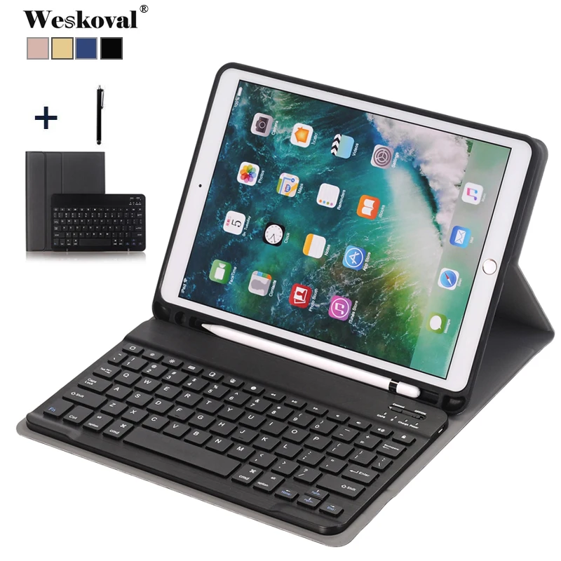 Принципиально для iPad Чехол для iPad Air 2 1 съемная Wi Fi Bluetooth клавиатура кожаный чехол 9,7+ карандаш держатель