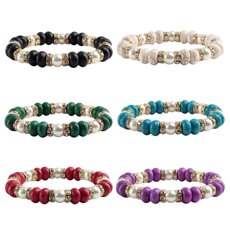 

Trendy Fashion Turquoises Beaded Bracelet Men Charm Bracelets Bangles For Men Or Women Bracelet Jewelry Pulseira Hombres 2018