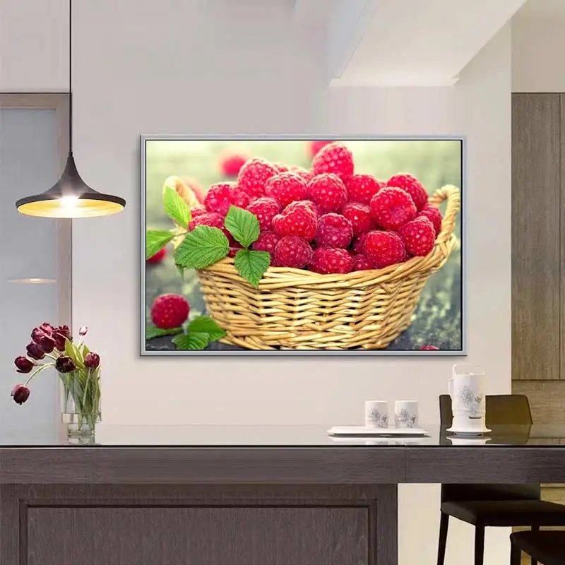 40 * 30 см Алмаз Живопись Вышивки Крестом Фрукты Малина Мозаика Вставить 3D Кристалл Вышивка DIY