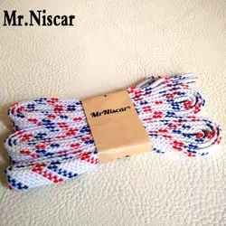 Mr. niscar/1 пара Высокое качество модный бренд Шнурки без каблука Повседневное кроссовок синий красный, Белый Твил полиэстер Шнурки