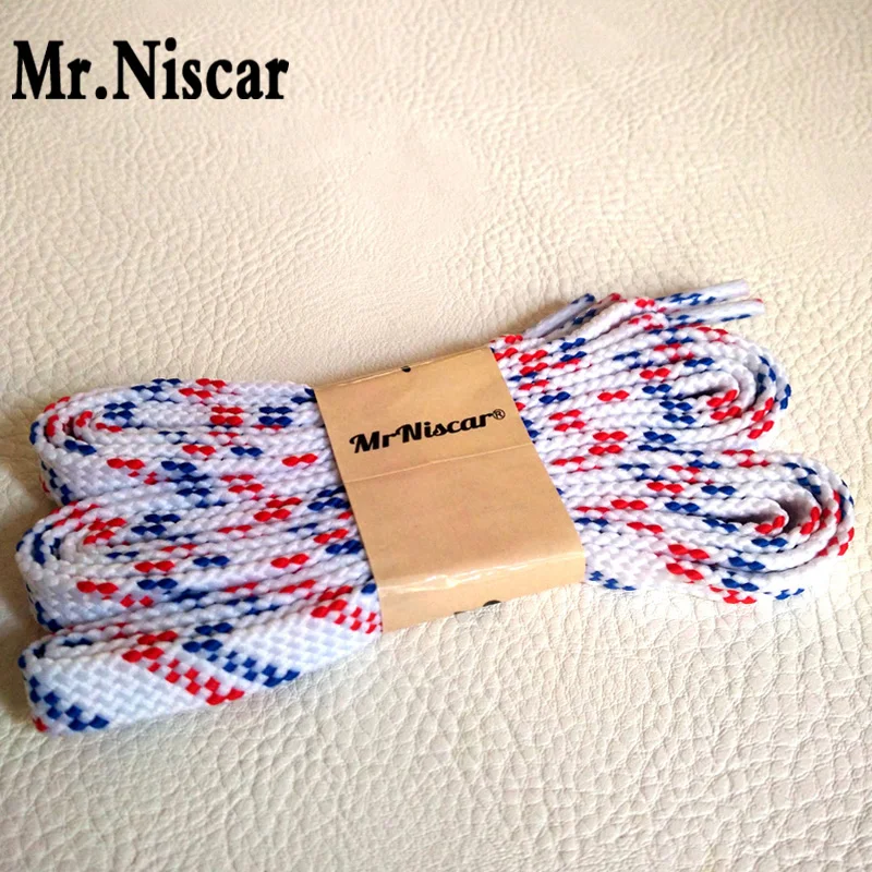 

Mr.Niscar 1 Pair High Quality Fashion Brand Shoelaces Flat Casual Sneaker Shoe Laces Blue Red White Twill Polyester Shoelaces