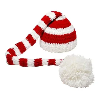

Christmas Crochet Knit Baby Photo Hat White Red