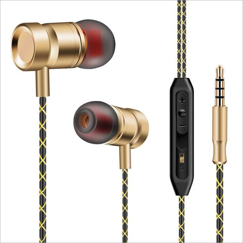 Metal Earphone Stereo Heavy Bass Hifi Earphone For Samsung iphone