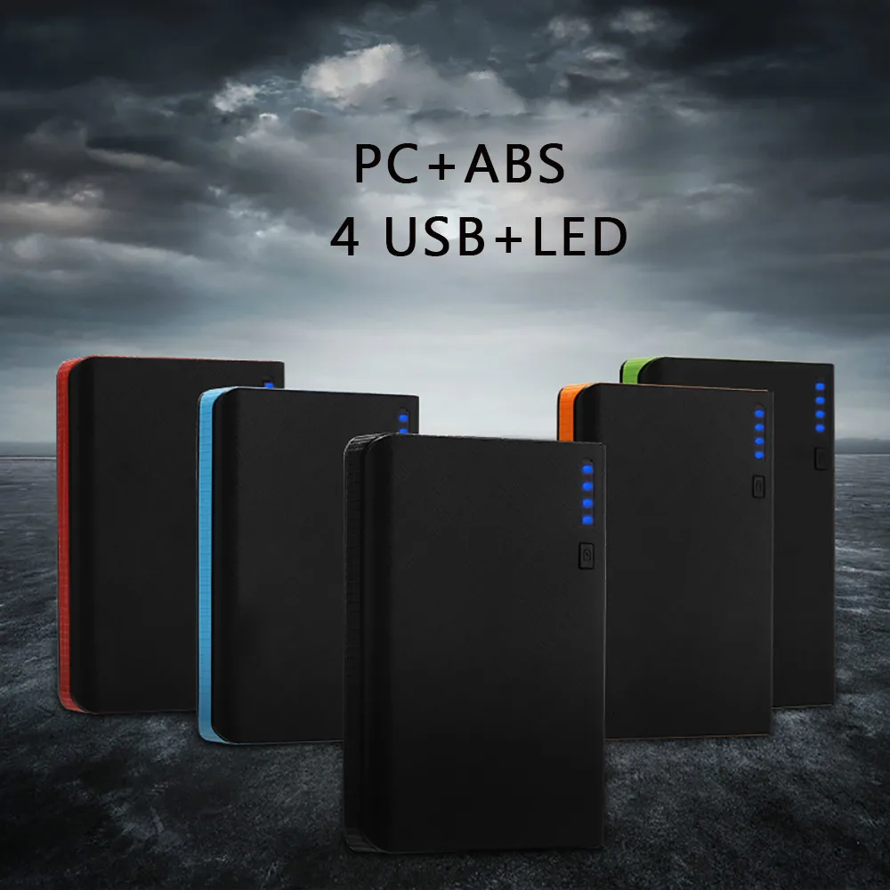 

New 4USB LED Indicator 30000mah Power Bank Fast Charge Battery Pack for Mobile Phones with LED Light