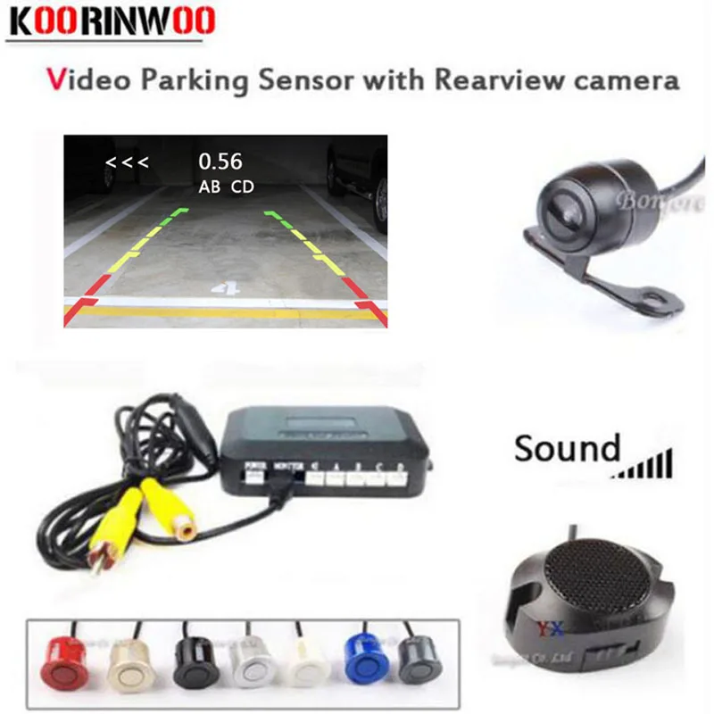 Парктроник Koorinwoo камера заднего вида с 4 датчиками парковки|car parking|parking sensorcar parking