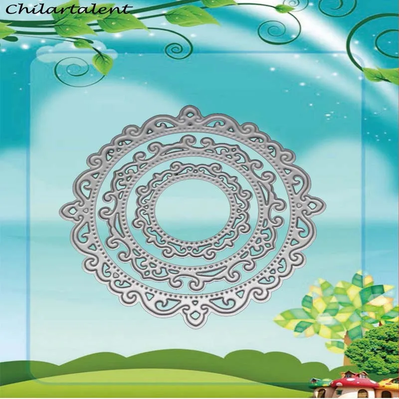 

Lace Circle Frame Metal Cutting Dies Stencils for DIY Scrapbooking Embossing DIY Paper Cards making New 2018 stamps fustelle