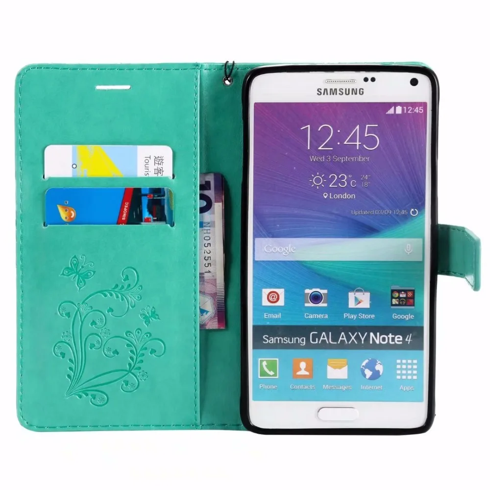 SKOORJAN для 3D Бабочка шаблоны Флип кожаный чехол СПС samsung Galaxy Note 4 N910F N910H N910C подставка
