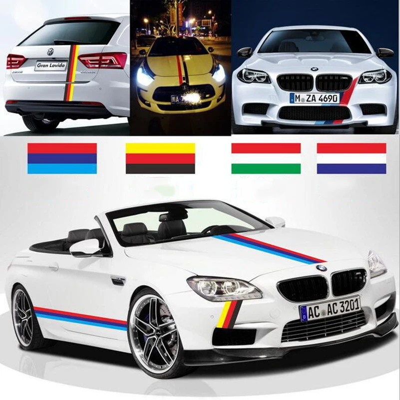 5 M 4 Color 3D etiqueta engomada del coche de Alemania Italia Reino Unido Bandera de coche campana pegatina de vinilo de cuerpo etiqueta estilo vehículo automóvil lápiz