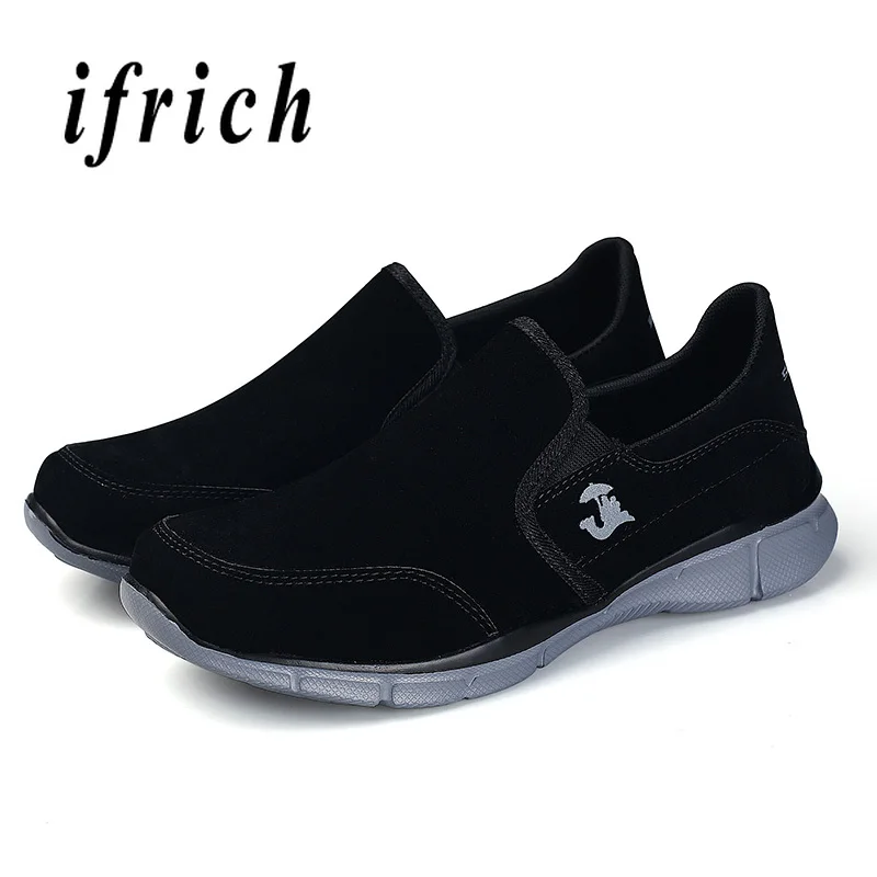 

Man Casual Shoes Black Brown Walking Male Loafers Comfortable Mens Slip On Shoes Spring Autumn Suede Flat Loafers For Men