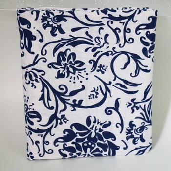 

Chinese Ethnic Blue White Fabric Cotton Flax Textile 100cm*145cm