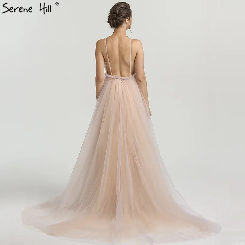 На заказ, без рукавов, v-образный вырез, розовые вечерние платья, розовые цветы, бисер, открытая спина, модные вечерние платья HA2187