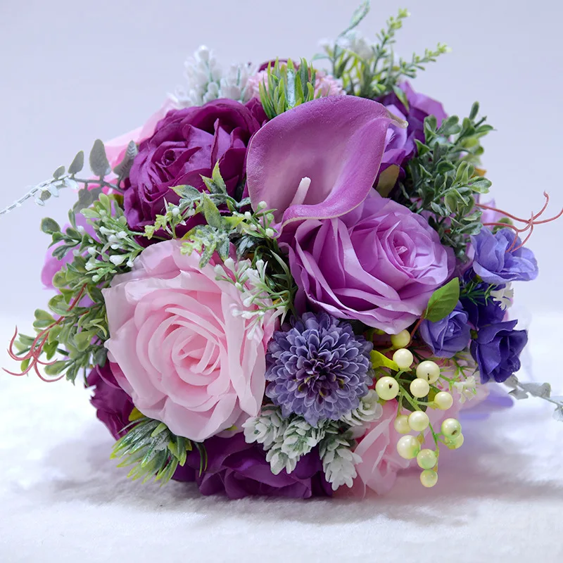 Новое поступление 6 цветов цветы пиона Свадебный букет де Mariage Искусственные Свадебные букеты для невесты 2019 свадебный