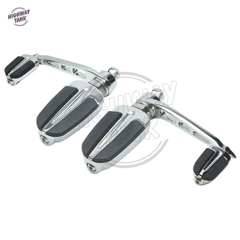 

Chrome Motorcycle Slipstream Foot Pegs Moto Heel Rest Footrest case for Harley Sportster Model FXWG FXST FXLG FXR