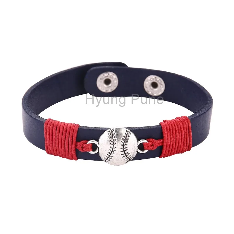

1pcs!Wholesale Jewelry Adjustable Sport Team Boston Baseball Charm Bracelet Fahion Custom Wristband Cuff For Women Men