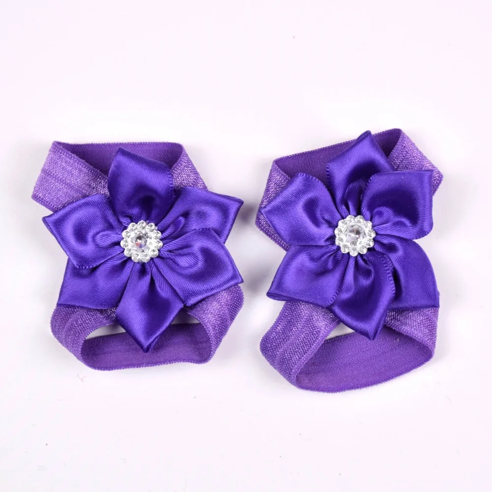 Baby Barefoot Sandals with Ribbon Flower Newborn Sandals Baptism Shoes Baby Girl Shoe Photo Props Birthday Shoes Newborn to 2T