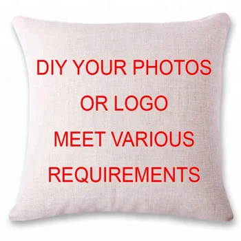

Custom Cotton Linen Colorful Creative DIY Printed Your own Image Pillow Case Chair Pillow Covers